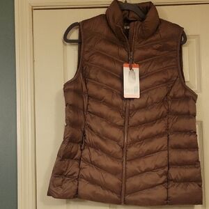 32 Degrees Women's Brown/Pink Puffer Vest Size Medium NWT